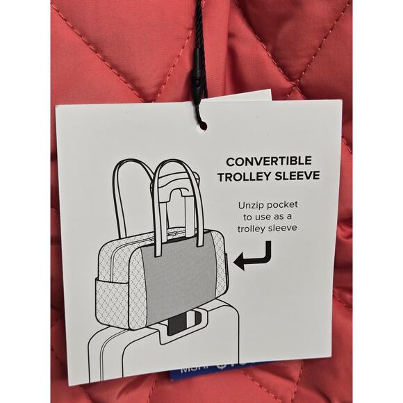 Vera Bradley NWT Quilted Medium Travel Bag trolley sleeve Blush Sienna - Picture 16 of 17